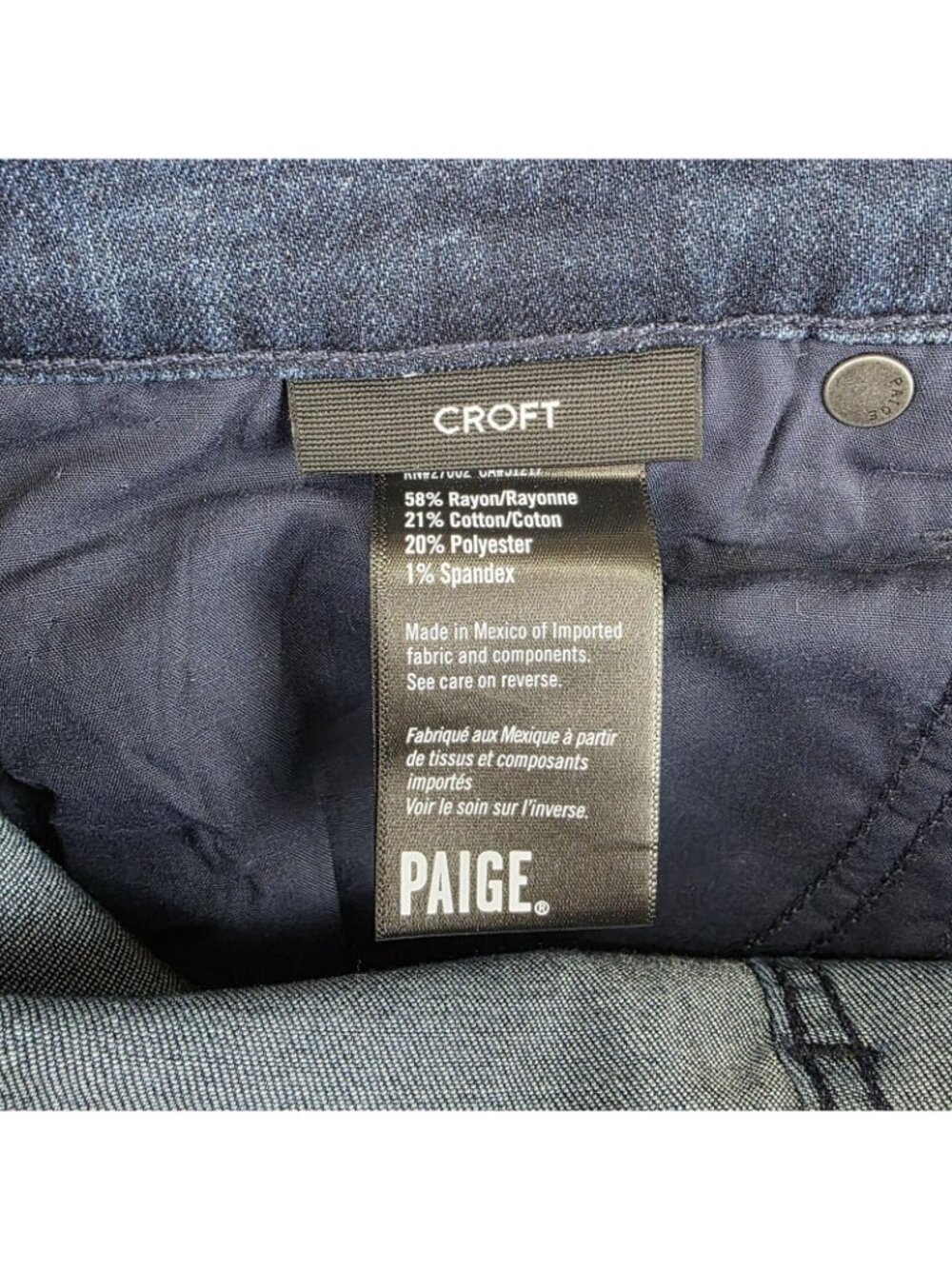 Paige Croft Jeans Mens 32x34 Blue Dark Wash Skinny Transcend Stretch NWT - Picture 4 of 10